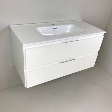 vanity unit Blanco 100cm white matt with ceramic washbasin