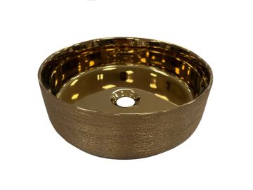 ceramic round surface-mounted wash bowl Cylindrico ø36cm copper colourig