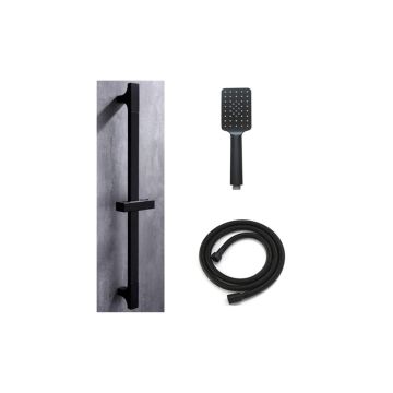 showerset Square matt black - hand shower - sliding bar 66 cm - shower hose 150 cm