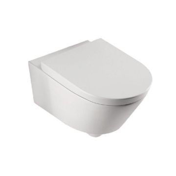 Metro wall-hung toilet + seating deepspoel wit