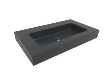 Composite washbasin Cuadro 80,5x45,5 cm anthracite - without faucet hole