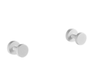 Clothing- and towel hook rounda ø28mm mat white 2 piece 