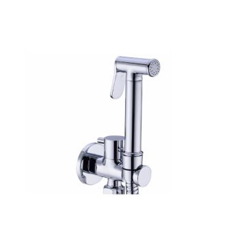 Bidetshower or toiletshower with faucet and hose 150 cm chrome