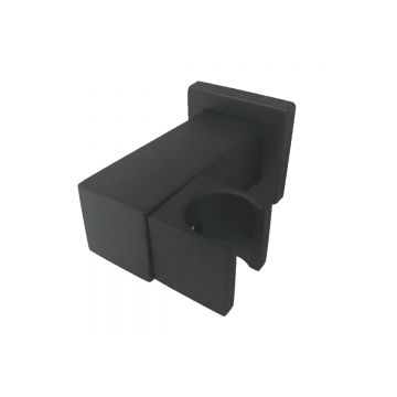 tiltable hand shower holder Cuadro with water inlet and wall connection matt black