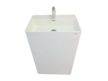 washbasin free standing Cube 60x42cm Solid Surface matt white