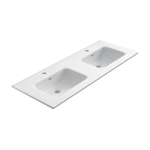 ceramic double washbasin Milan, 121x46cm white