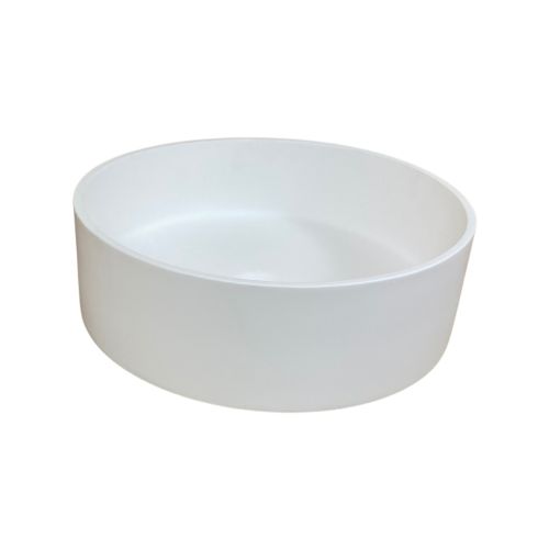 Solid Surface ronde opbouw waskom Sevilla ø38cm mat wit