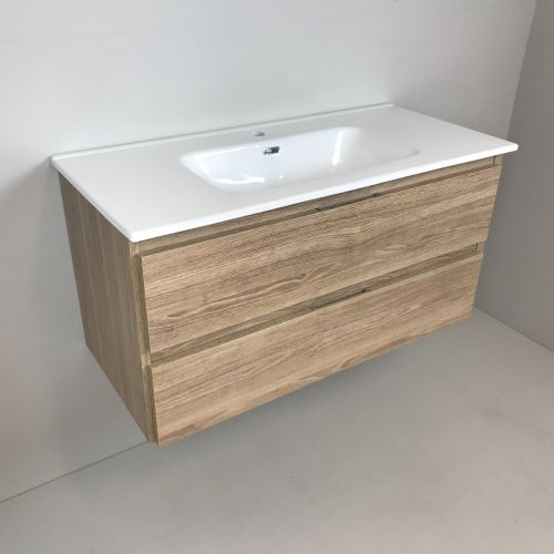 vanity unit Roble 120cm, oak 'look' with ceramic washbasin