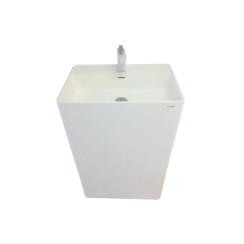 washbasin free standing Cube 60x42cm Solid Surface matt white