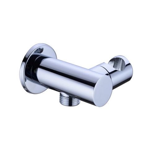 tiltable hand shower holder cilindro with water inlet and wall connection chrome