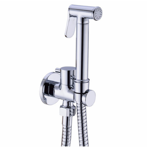 Bidetshower or toiletshower with faucet and hose 150 cm chrome