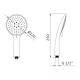 hand shower Hidro chrome, 3 positions