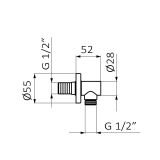 wall connection round chrome for shower hose