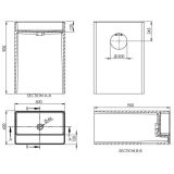 washbasin free standing Cube 60x42cm Solid Surface matt white