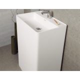 washbasin free standing Cube 60x42cm Solid Surface matt white