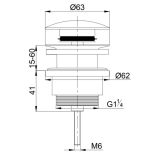 Ruimtebesparend sifon voor wastafel inclusief luxe click waste afvoerplug Clic-Clac 1¼" mat zwart