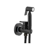 Bidetshower or toiletshower brass with single lever faucet black