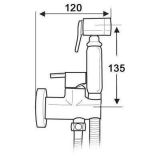 Bidetshower or toiletshower brass chromed with single lever faucet chrome