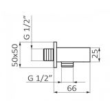 wall connection hidro square chrome for shower hose