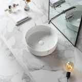 ceramic round surface-mounted wash bowl Calacatta ø36cm white marble with grey vein