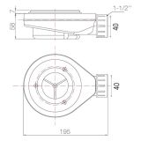 shower tray siphon with horizontal outlet, build in height 60mm