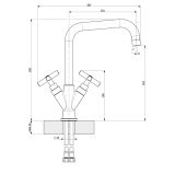 double lever kitchen faucet Rialto 3100 chrome