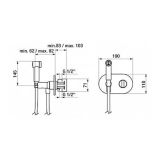 Thermostatic bidetshower including hose 120 cm and faucet chrome