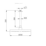 overhead shower ø25cm chrome including ceiling connection