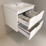 vanity unit Blanco 60cm, white with ceramic washbasin