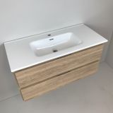 vanity unit Roble 120cm, oak 'look' with ceramic washbasin