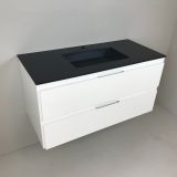 vanity unit Blanco 100cm white matt with Composite washbasin anthracite