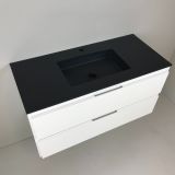 vanity unit Blanco 100cm white matt with Composite washbasin anthracite