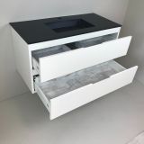 vanity unit Blanco 100cm white matt with Composite washbasin anthracite