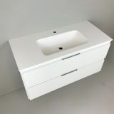 vanity unit Blanco 100cm white matt with Solid Surface washbasin