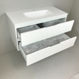 vanity unit Blanco 100cm white matt with Solid Surface washbasin