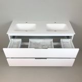 double vanity unit Blanco 120cm, white with Solid Surface washbasin