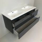 double vanity unit Kubic 120cm anthracite with ceramic washbasin