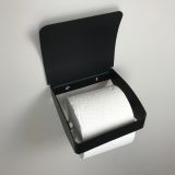 Toilet paper holder Cube black with klep