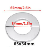 Rozet 2-delig 65x34mm chroom