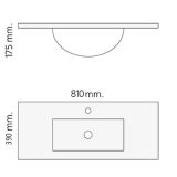 Keramische wastafel Milan 81x39cm wit