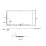 Custom made resin shower tray with drainage gutter Cosmo XL