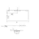 Custom made resin shower tray with drainage gutter Style