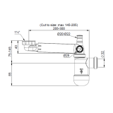 Ruimtebesparend telescopisch wastafel sifon inclusief luxe click waste afvoerplug Clic-Clac 1¼" chroom