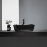 ceramic oval surface-mounted wash bowl Oval mini 46x33cm black