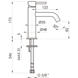 Wastafelkraan Loop RVS look