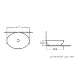 Keramische opbouw  waskom Barco 41x34cm wit