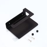 Toilet paper holder rectángulo matt black with shelf for smartphone