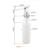 built-in soap dispenser Quadro chrome for counter top mounting