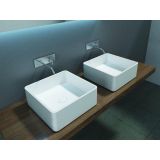 Solid Surface wash bowl surface-mounted Arte 40x40cm matt white