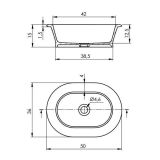 Solid Surface wash bowl surface-mounted Classico 50x36cm matt white